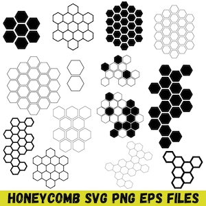 Honungskakamönster SVG-paket, Bi Clipart (Direkt Nedladdning)