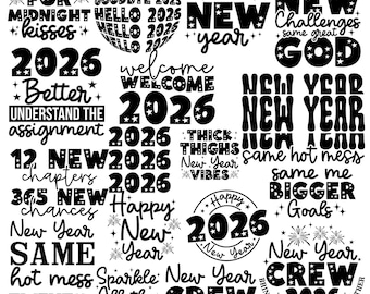 Happy New Year SVG,Happy New Year 2026,New Year Quote Svg, Happy New Year 2026 SVG Bundle, Hello 2026 Svg Png, New Year Crew Svg, New Year's