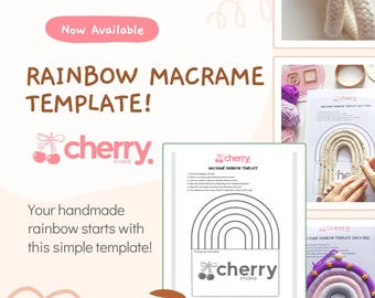 Macrame Rainbow Template with instructions