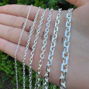 Sterling Silver Anchor Chain Necklace: Unisex Cable Chain