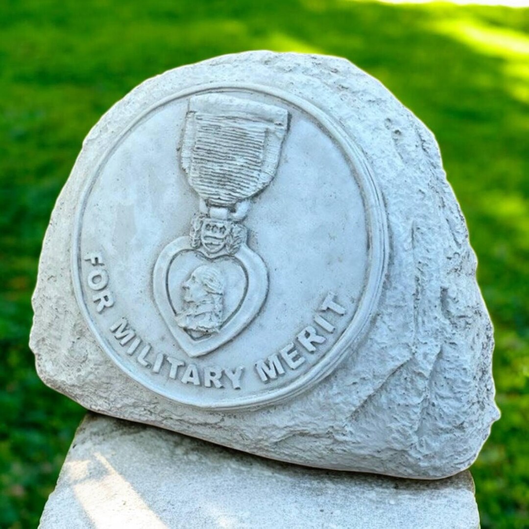 Abstract Military Rocks Garden Military Rock, Outdoor War Decor, Concrete Military Design, Lawn ...