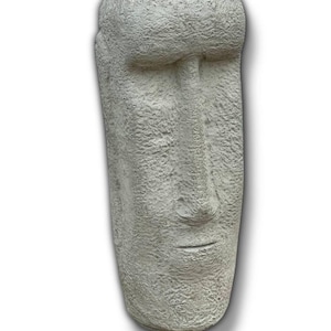 Concrete Easter Island statue, Moai head bust, Garden decoration, Moai Head rock, Stone Easter Island sculpture, Yard rock | 12 in height