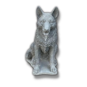 Yard german dog figure, Beton pet sculpture, Concrete pet statue, German shepherd decor, Large dog ornament, Lawn pet art | 22 in height