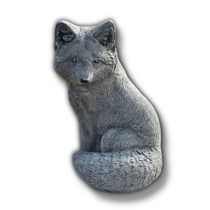 Outdoor fox statue, Wild animal ornament, Yard fox idea, Animal garden art, Backyard fox figure, Beton animal decor  | 12 in height