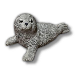 Seal pup outside figure, Home sea design, Lawn animal decoration, Yard seal pup, Garden sea ornament, Beton seal pup idea  | 5 in height