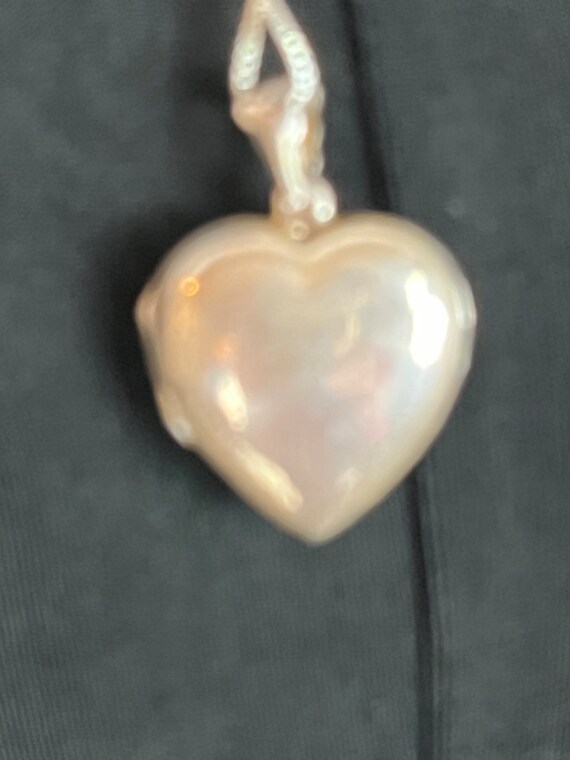 Sterling Silver Locket Necklace, Heart Locket, Ch… - image 2
