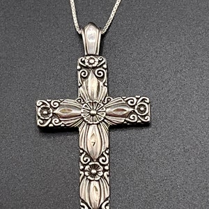Stunning Cross Necklace, Medium Size, Intricate Design, Elaborate Art, Delicate Chain, Eye Catching, Religious, Keepsake, Gift