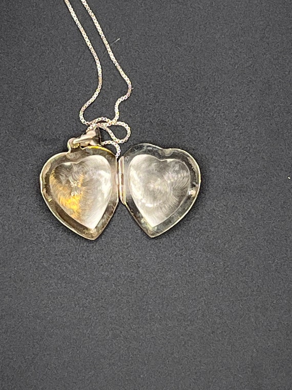 Sterling Silver Locket Necklace, Heart Locket, Ch… - image 7