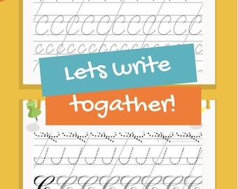 Cuaderno de ejercicios de escritura cursiva e imprenta – 100 páginas (Descarga digital)