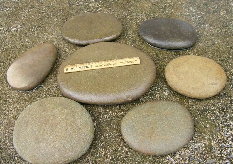 Big River Rocks Large All Natural Round Flat Rocks Stones Lot Etsy