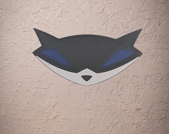 3D Printed Sly Cooper Calling Card Wall Decor, Sly Raccoon Logo Sign, PlayStation Nostalgia Gaming Setup Art, Gift for Sly Cooper Fan
