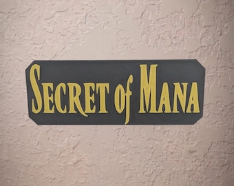 3D Printed Secret of Mana Title Logo Wall Decor, SNES Retro RPG Game Sign, Secret of Mana Wall Art, Gamer Gift for Mana Fan