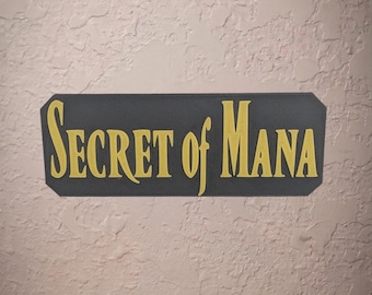 Secret of Mana Logo Wall Sign, Unique Secret of Mana Gamer Gift, Retro SNES Game Room Decor, 3D Printed Gaming Setup Wall Art