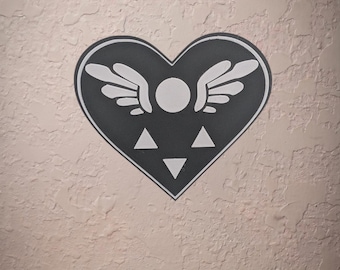 Deltarune Delta Rune Crest Wall Decor, 3D Printed Undertale Heart Sign, Deltarune Emblem Wall Art, Gift for Undertale Fan