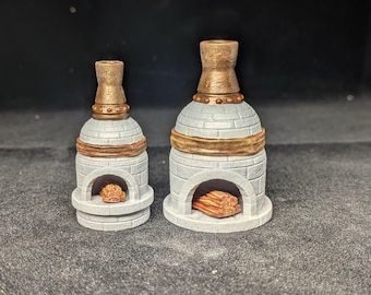 Stone Brick Forge Ovens, Fantasy Blacksmith Furnace Scatter Terrain (32mm, 28mm, 15mm) UNPAINTED