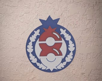 Blueberry Academy Emblem Wall Hanging, Unique Pokemon Gamer Gift, Cute Indigo Disk Room Decor, 3D Printed Gaming Setup Sign