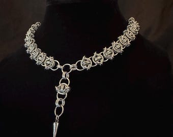 collar de cadena de alambre de púas