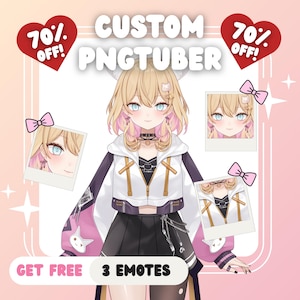 Commissie aangepaste PNG-tubermodel | Uniek vtuber- en png-knolontwerp, gepersonaliseerd Twitch-avatar en streamerpersonage