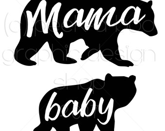 Download Mama bear baby bear svg | Etsy