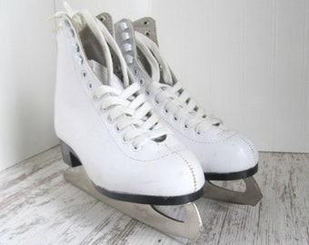 Vintage White Ice Skates