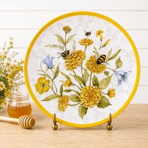 Bee Sweet Melamine 9" Salad Plates Set of 4 Susan Winget Certified International