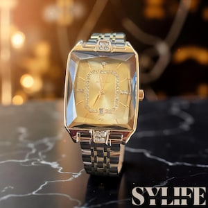 Elegant Women&#39;s Watch – Luxury Waterproof Stainless Steel Quartz Timepiece - Lightweight Jewelry Gift
