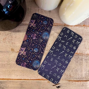 Celestial Zodiac Bookmark: Mystical Astrology, Holographic Accents