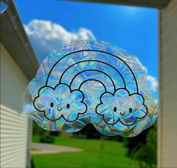 2022 New Rainbow Prism Electrostatic Glass Stickers PVC Leaves Static Window Stickers Suncatcher Sticker Sun Catcher Wall Decal - 15