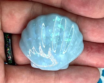 Handmade Shell Magnet Blue