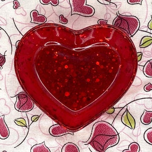 Boîte à bijoux bibelot coeur rouge fait main Saint-Valentin