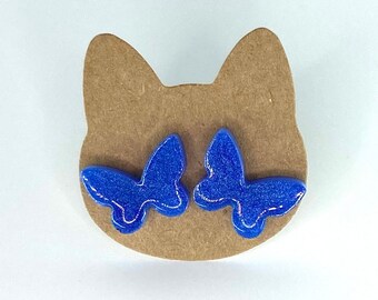 Handmade Blue Butterfly Earrings