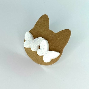 Handmade White Butterfly Earrings