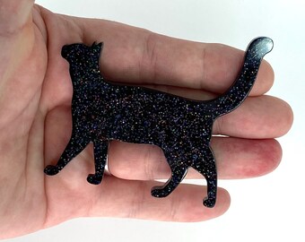 Handmade Cat Magnet Black