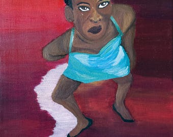 Original Oil Painting | Contemporary Black Woman Art | Colourful African Art | 24 x 30 cm
