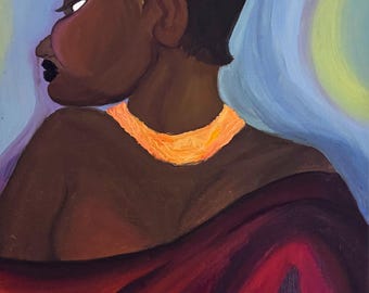 Original Oil Painting | Black Woman Portrait | Modern | Bold Expressionist Art| 30 x 40cm