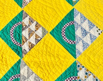 アンとアンディまたはトライアングルタイルアンティークキルト。1840