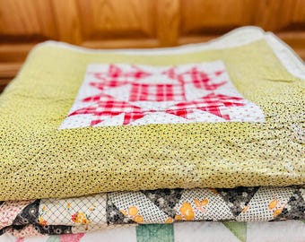 アンとアンディまたはトライアングルタイルアンティークキルト。1840