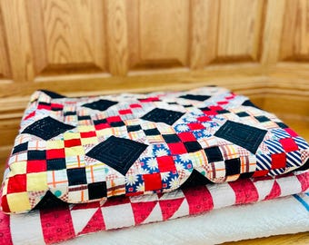 アンとアンディまたはトライアングルタイルアンティークキルト。1840