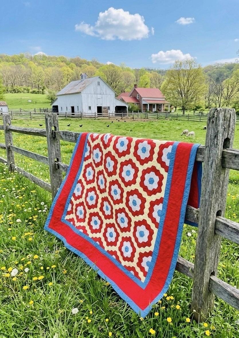 Antique quilt grandmothers flower garden - Etsy 日本