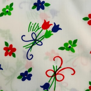 Zeldzame vintage &#39;Picnic&#39;-stof van Leigh Martin bij Key West Hand Print Fabrics Inc., circa 1970, ambachtelijk naaien; cottagecore; knutselen