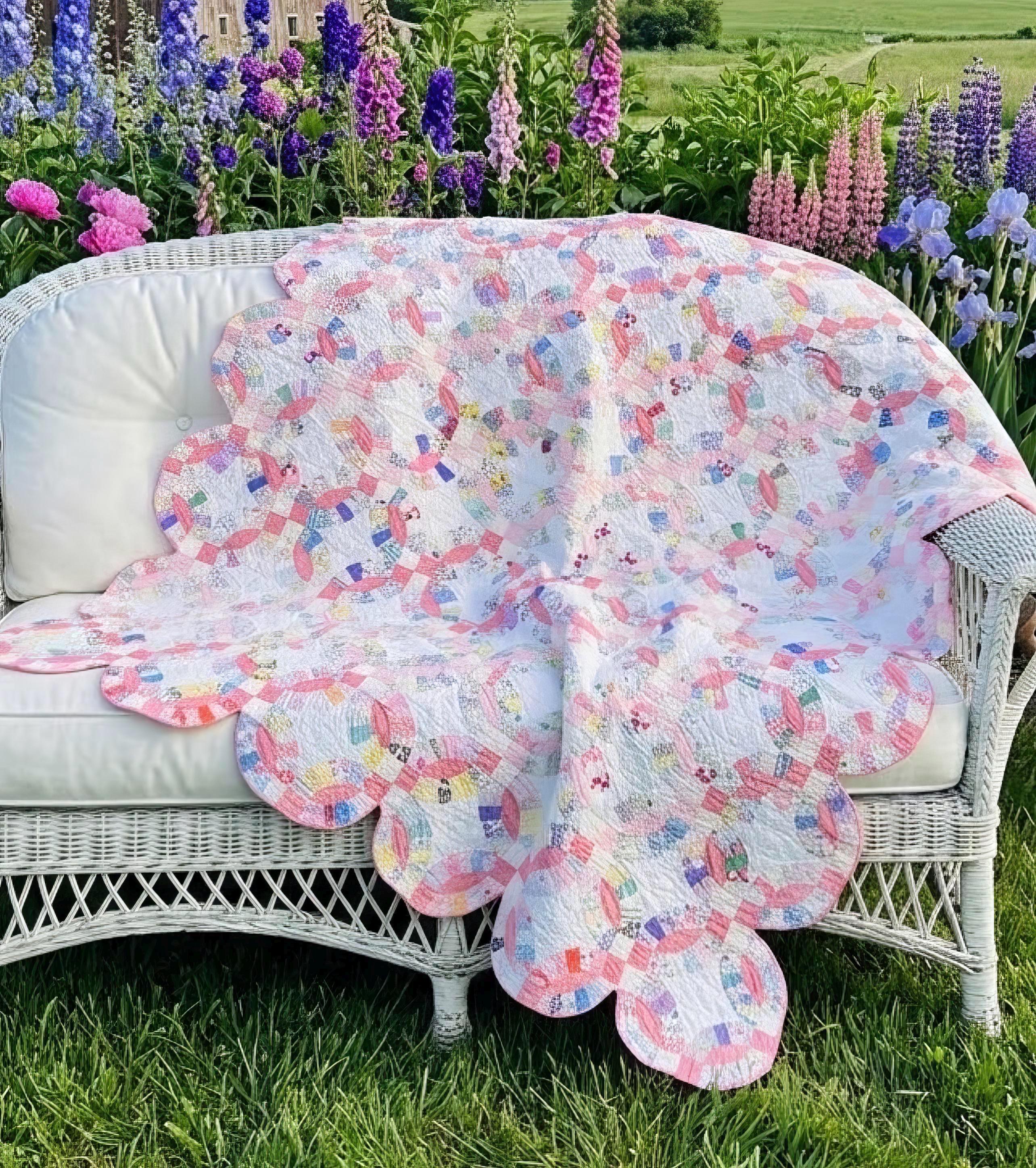 Antique quilt grandmothers flower garden - Etsy 日本