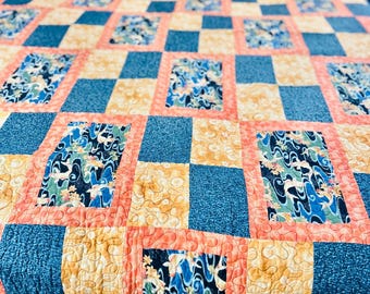 アンとアンディまたはトライアングルタイルアンティークキルト。1840