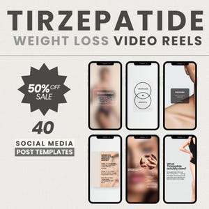 ティルゼパタイド減量リール | GLP1 Med Spa 投稿 (Canva) ソーシャル メディア投稿、簡単に編集できます。