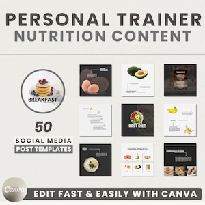 Personal Trainer Post Template Social Media Post Nutrition Coach Instagram Online Fitness Coach Canva Post Personal Training Nutritionist
