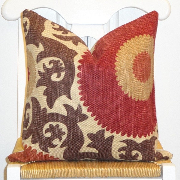 Beautiful Decorative Pillow Cover 16 x 16 INCH - Designer Fabric - Suzani Pattern - Throw Pillow - Accent Pillow