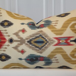 AMBOS LADOS - Funda de almohada decorativa - Rojo - Verde azulado - Naranja - Azul marino - Marrón - IKAT - Funda de cojín - Cojín de sofá
