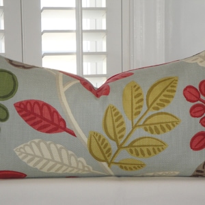 Double Sided Decorative Pillow Cover - Throw Pillow - Accent Pillow - Red - Green - Brown - Light Blue