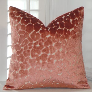 DOUBLE-SIDED - Coral Cut Velvet Decorative Pillow Cover
