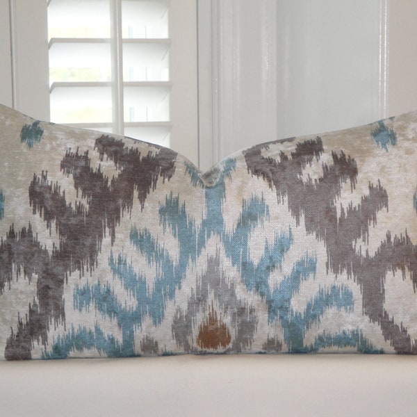 Velvet Ikat Pillow Etsy