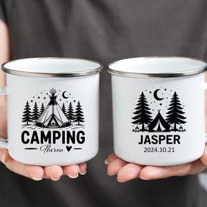 Personalized Camp Mug, Adventure Together Enamel Mug, Custom Camp Mug, Campfire Mug, Mountain Mug,Perfect Dad Gift, Camper Gift,Camping Gift